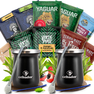 Yerba Mate Set voor twee 10x50g 500g 2x TermoMate + 2x Bombilla