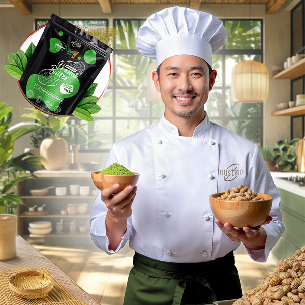 Set pindakaaspoeder Nustino: Raspberry + Salted Caramel + Matcha 3x400g