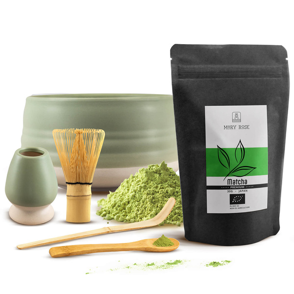 PREMIUM set voor het zetten van matcha-thee: Japanse BIO matcha 30g + accessoires