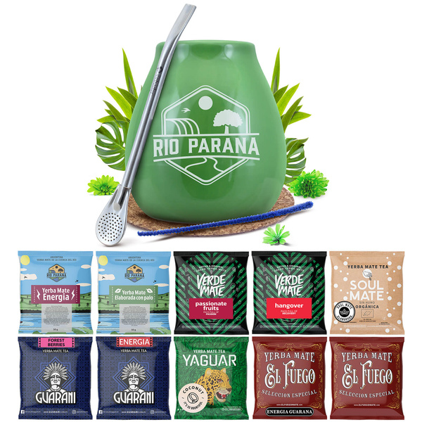 Yerba Mate 10x50g 500g proevenset + accessoires