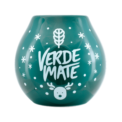 Keramische kalebas met Verde Mate logo - Wintertijd 350ml