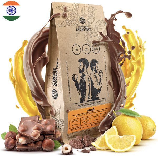 Bro Coffee Roastery - Hele Bonen Koffie India Karnataka Premium 400g