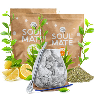 Yerba Mate Set Soul Mate Organica 2x500g 1kg Kalebas + Bombilla