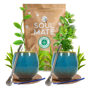 Yerba Mate Set Soul Mate 500g 0,5kg 2x Kalebas + 2x Bombilla